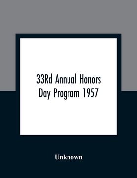 portada 33Rd Annual Honors Day Program 1957 (in English)