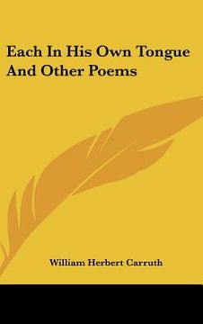 portada each in his own tongue and other poems