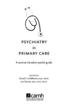portada psychiatry in primary care: a concise canadian pocket guide (in English)
