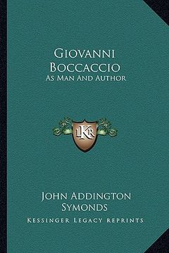 portada giovanni boccaccio: as man and author (en Inglés)