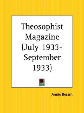 portada theosophist magazine july 1933-september 1933 (en Inglés)