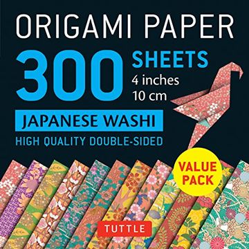 portada Origami Paper 300 Sheets Japanese Washi Patterns 4" (10 Cm): Tuttle Origami Paper: High-Quality Origami Sheets Printed With 12 Different Designs (en Inglés)