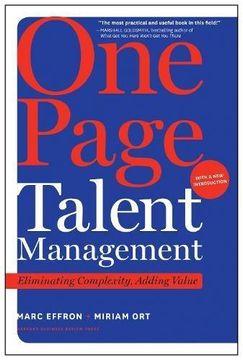 portada One Page Talent Management: Eliminating Complexity, Adding Value (en Inglés)