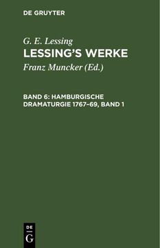 portada Hamburgische Dramaturgie 1767¿ 69, Band 1 (en Alemán)