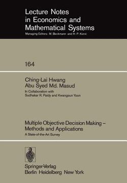 portada multiple objective decision making methods and applications: a state-of-the-art survey (en Inglés)