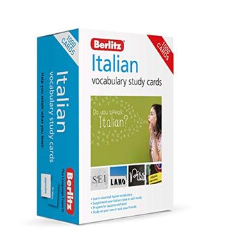 portada Berlitz Vocabulary Study Cards Italian (Language Flash Cards) (en Inglés)