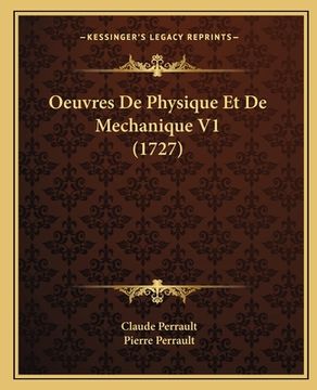 portada Oeuvres De Physique Et De Mechanique V1 (1727) (en Francés)