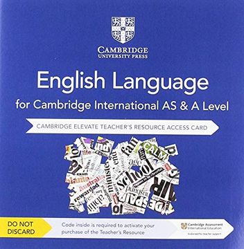 portada Cambridge International as and a Level English Language Cambridge Elevate Teacher's Resource Access Card (in English)