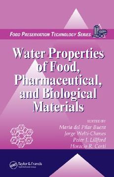 portada water properties of food, pharmaceutical, and biological materials (en Inglés)