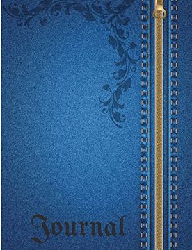 portada Jeans Zipper Journal: Blue Jeans Zipper Fabric Pattern Journal 