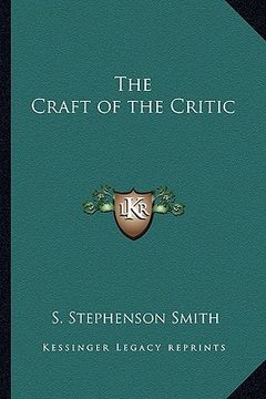 portada the craft of the critic (en Inglés)