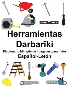 portada Español-Letón Herramientas/Darbarīki Diccionario bilingüe de imágenes para niños