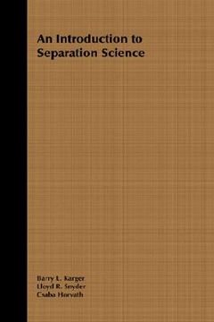 portada an introduction to separation science (en Inglés)