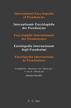 portada Tau zzz (International Encyclopedia of Pseudonyms. Pseudonyms) (en Plurilingue)
