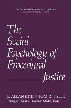 portada The Social Psychology of Procedural Justice (en Inglés)