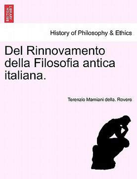 portada Del Rinnovamento della Filosofia antica italiana. (en Italiano)