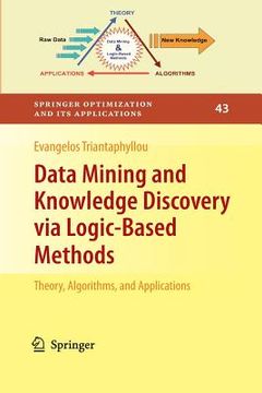 portada data mining and knowledge discovery via logic-based methods: theory, algorithms, and applications (en Inglés)