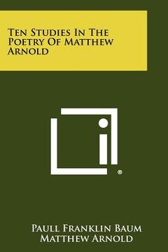 portada ten studies in the poetry of matthew arnold (en Inglés)