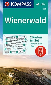 portada Kompass Wanderkarten-Set 208 Wienerwald (2 Karten) 1: 25. 000 Inklusive Karte zur Offline Verwendung in der Kompass-App. Fahrradfahren. (en Alemán)