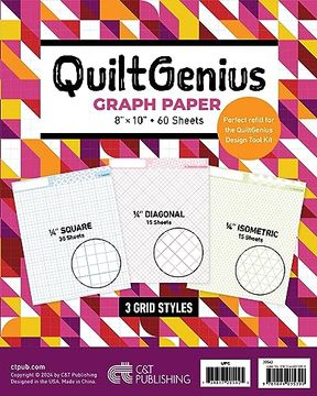 portada Quiltgenius Graph Paper: 8” x 10”, 60 Sheets; 3 Grid Styles, 1