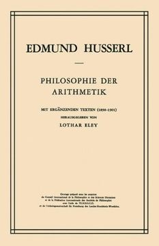 portada Philosophie der Arithmetik: Mit Erganzenden Texten (1890 1901): Volume 12 (Husserliana: Edmund Husserl - Gesammelte Werke) 