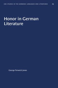 portada Honor in German Literature (en Inglés)