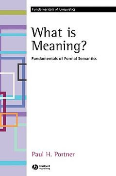 portada what is meaning: fundamentals of formal semantics (en Inglés)