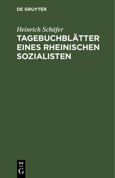 portada Tagebuchblätter Eines Rheinischen Sozialisten (en Alemán)