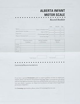 portada Alberta Infant Motor Scale Score Sheets (Aims) (en Inglés)