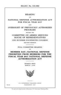 portada Hearing on National Defense Authorization Act for Fiscal Year 2017 and oversight of previously authorized programs before the Committee on Armed Servi