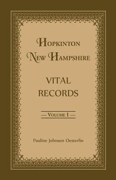 portada Hopkinton, New Hampshire, Vital Records, Volume 1 (en Inglés)