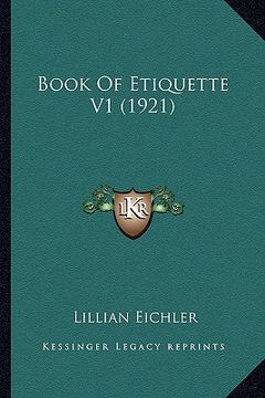 portada book of etiquette v1 (1921) (en Inglés)
