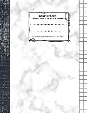 portada Graph Paper Composition Notebook: 110 Pages - Quad Ruled 4x4 - 8.5" x 11" Marble Large Notebook with Grid Paper - Math Notebook For Students (in English)