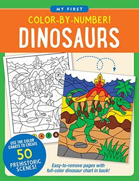 portada Color-By-Number! Dinosaurs (50 Unique, One-Sided Designs. ) (en Inglés)