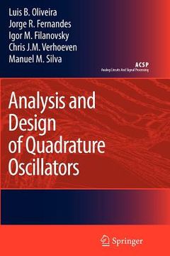 portada analysis and design of quadrature oscillators