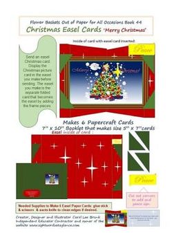 portada Flower Baskets Out of Paper for All Occasions Book 44: Christmas Easel Cards Merry Christmas (en Inglés)