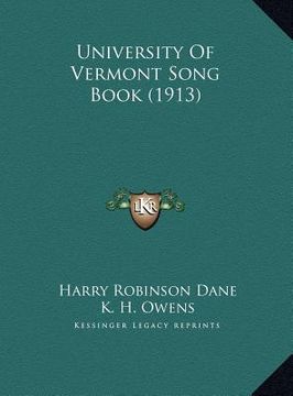 portada university of vermont song book (1913) (en Inglés)