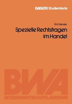 portada Spezielle Rechtsfragen Im Handel (en Alemán)
