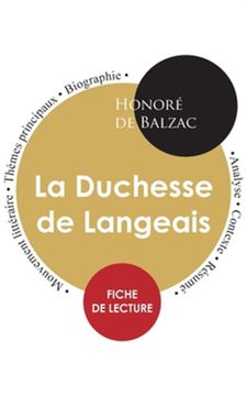 portada Fiche de Lecture la Duchesse de Langeais (Étude Intégrale) -Language: French (in French)
