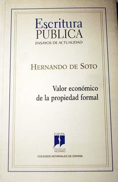 portada Valor Económico de la Propiedad Formal.