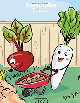 portada Vegetables Coloring Book 1 (Volume 1) (en Inglés)