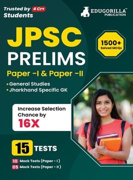 portada JPSC Prelims Exam (Paper I & II) Exam 2023 (English Edition) - 15 Full Length Mock Tests (1000 Solved Questions) with Free Access to Online Tests (en Inglés)