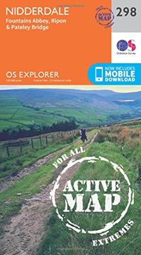portada Ordnance Survey Explorer Active 298 Nidderdale map With Digital Version (en Inglés)
