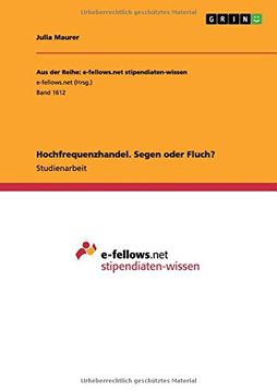 portada Hochfrequenzhandel. Segen oder Fluch? (German Edition)