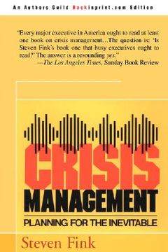 portada crisis management: planning for the inevitable (en Inglés)