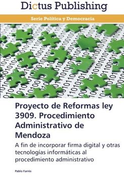 portada Proyecto de Reformas Ley 3909. Procedimiento Administrativo de Mendoza