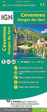 portada Cévennes - Gorges du Tarn 1: 75 000 (Blatt 11) (en Francés)