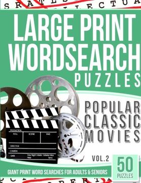 portada Large Print Wordsearches Puzzles Popular Classic Movies v.2: Giant Print Word Searches for Adults & Seniors (Classic Movie Games) (Volume 2)