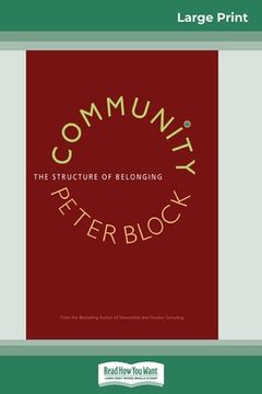portada Community: The Structure of Belonging (16pt Large Print Edition) (en Inglés)