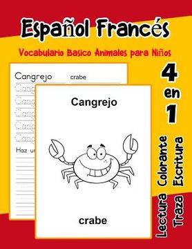 portada Español Francés Vocabulario Basico Animales para Niños: Vocabulario en espanol frances de preescolar kínder primer Segundo Tercero grado